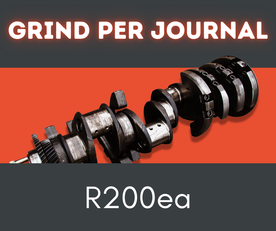 Image indicating that ACC Automotive offers grinding per journal engineering service for crankshafts. This service is priced at R200 each.