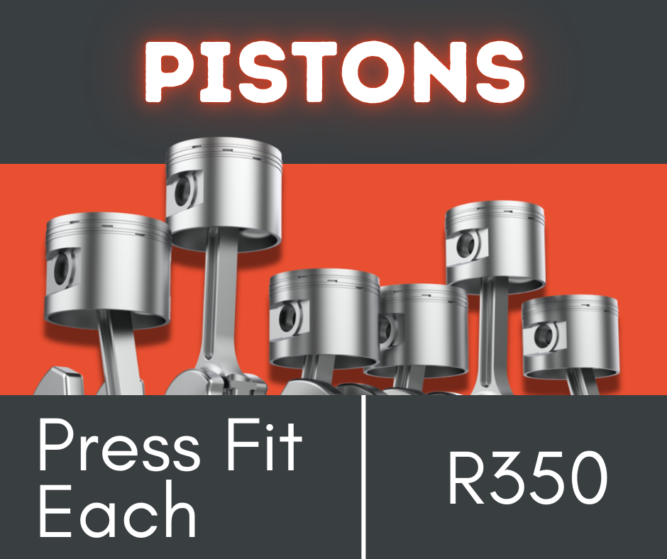 Pistons press fit engineering service priced at R350 per piston.